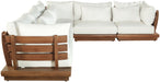 Mirella - 5 Piece Water Resistant Fabric Upholstered Outdoor Patio Modular Sectional - Simple Home Plus