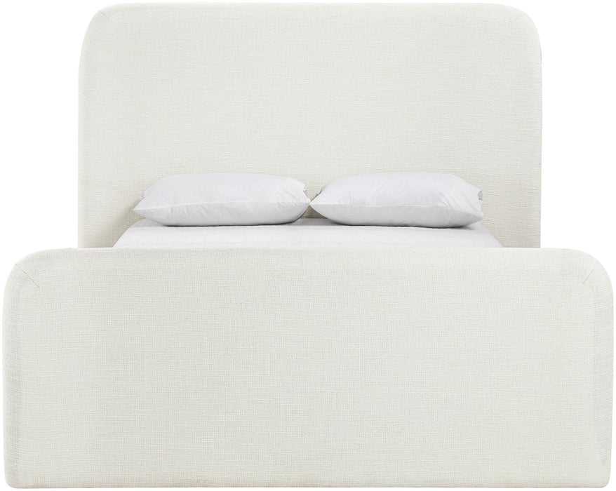 Fira - Linen Textured Fabric Upholstered Bed - Simple Home Plus