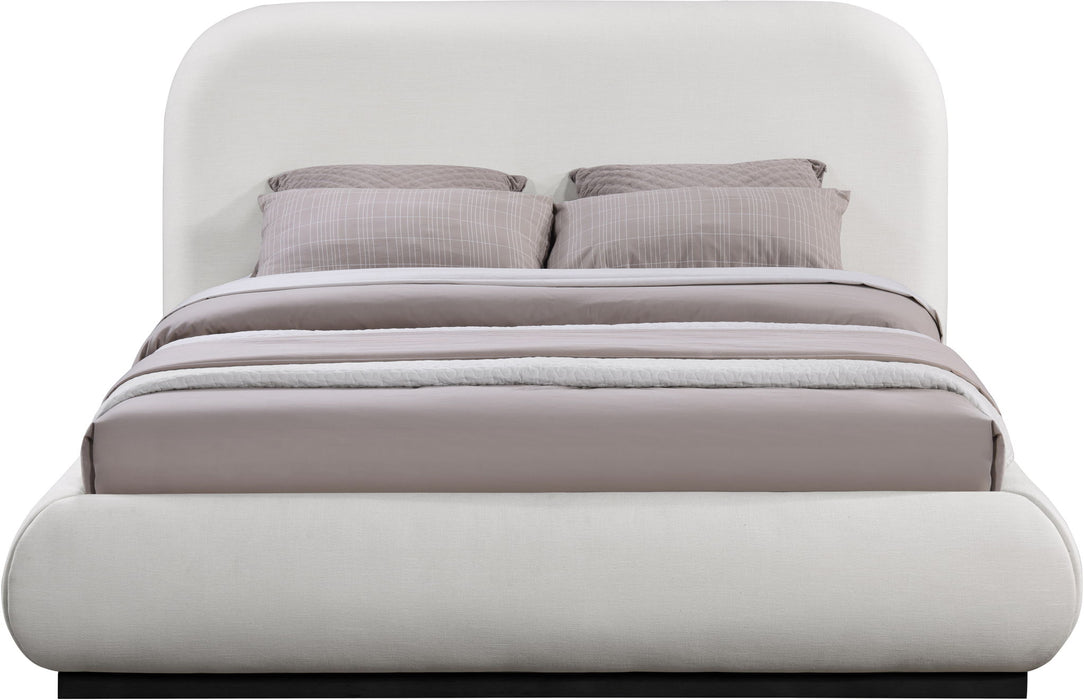 Vaughn - Linen Bed With Black Base - Simple Home Plus