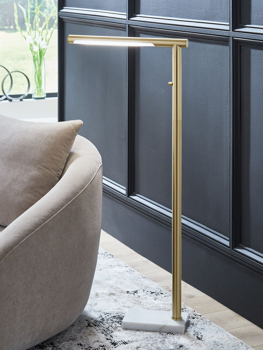 Santiford - Metal Floor Lamp - Gold Finish / White - Simple Home Plus
