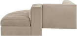 Rummi - Rounded Velvet Performance Fabric Upholstered 5 Piece Modular Sectional - Simple Home Plus