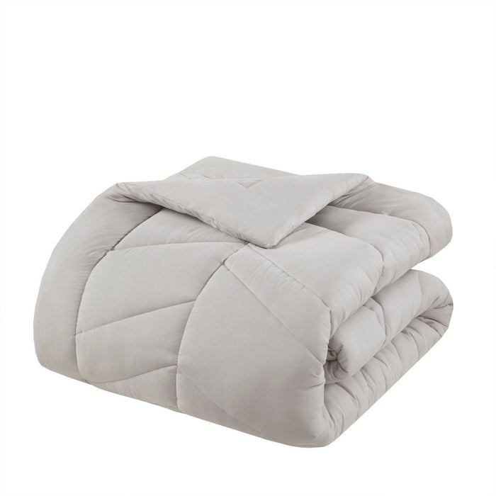 Remy - Quilted Chevron Comforter Set - Gray - Simple Home Plus