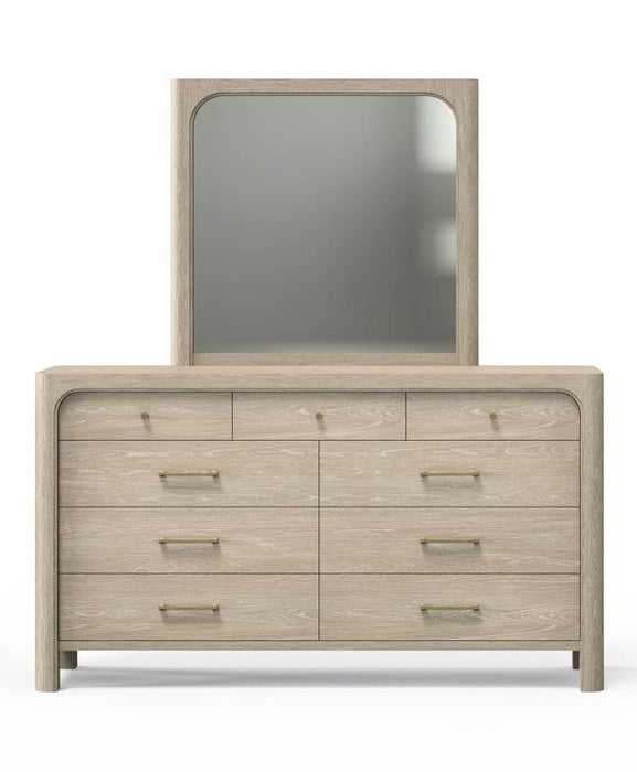 Solano - 9-Drawer Bedroom Dresser With Mirror - Weathered Mango - Simple Home Plus