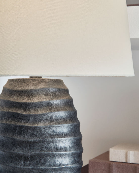 Caronick - Poly Table Lamp (Set of 2) - Antique Silver Finish - Simple Home Plus