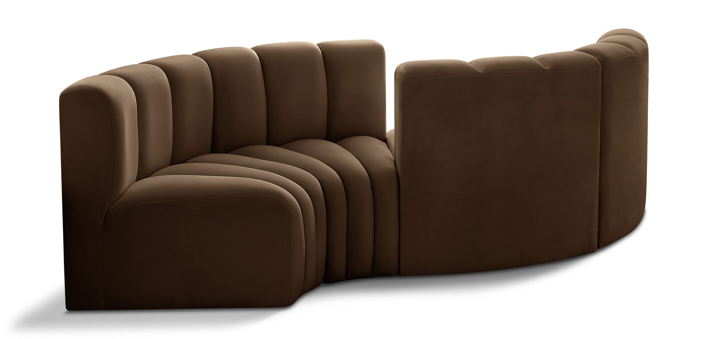 Arc - Velvet 4 Piece Curved Modular Sofa - Simple Home Plus