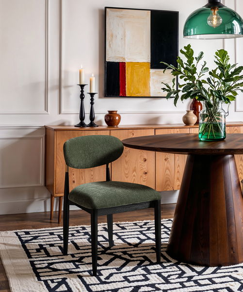 Riccio - Fabric Dining Side Chair (Set of 2) - Black And Gold Frame