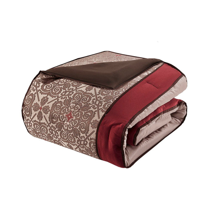 Delaney - Queen 24 Piece Room In A Bag - Red - Simple Home Plus