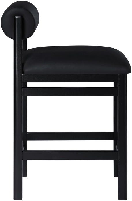 Roundhill - Faux Leather Counter Stool - Black Frame - Simple Home Plus
