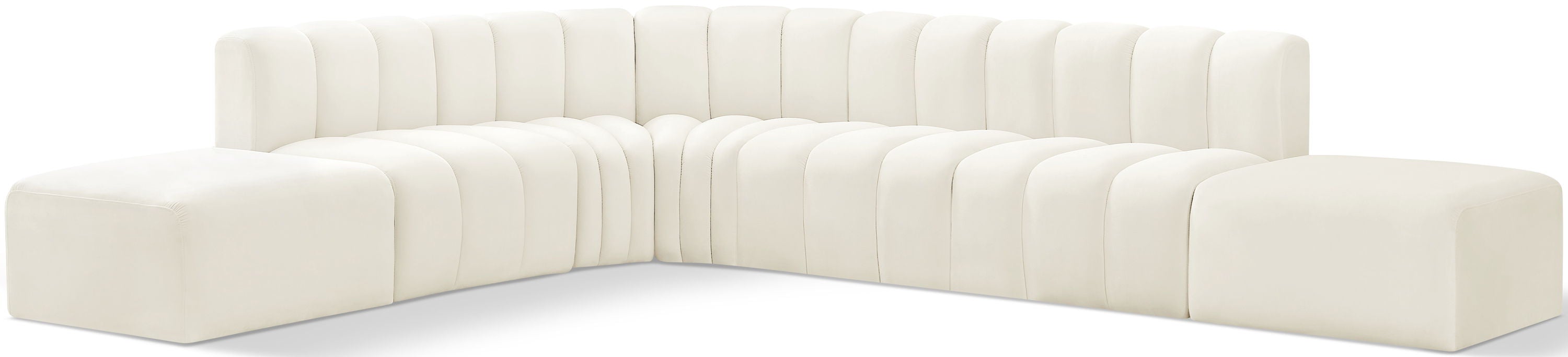 Arc - Velvet 7 Piece Corner Modular Sofa - Simple Home Plus