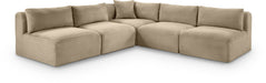 Shaggy - Fabric 5 Piece Modular Corner Armless Sectional - Simple Home Plus