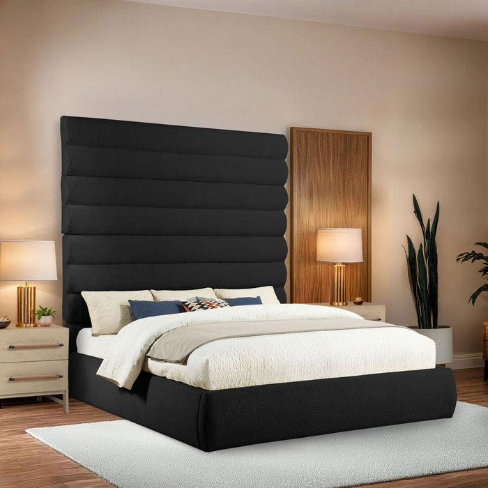 Adam - Boucle Fabric Bed With 89" Headboard - Simple Home Plus