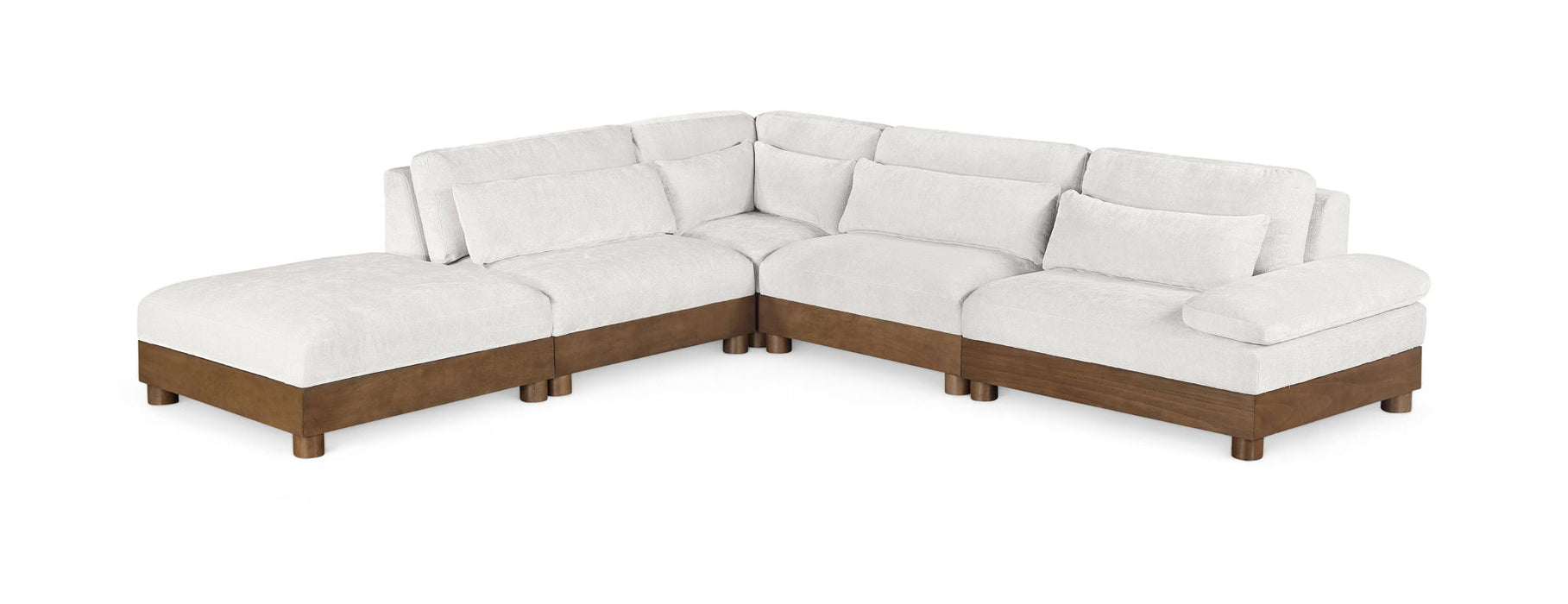 Turin - Chenille Fabric Upholstered Modular Sectional - Cream - Simple Home Plus