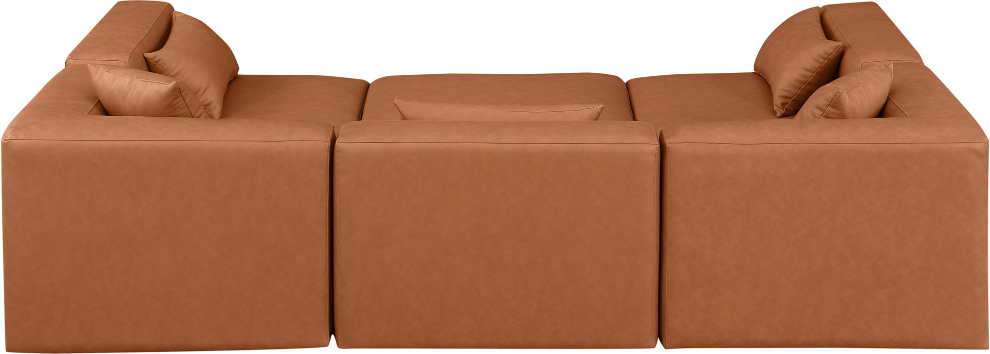 Cube - 6 Piece Modular Sectional - Cognac - Simple Home Plus