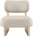 Vetra - Vegan Leather Upholstered Accent Chair With Natural Base - Simple Home Plus