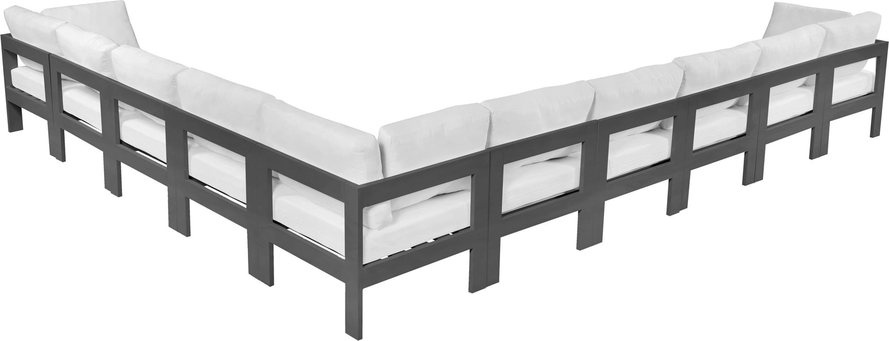 Nizuc - Outdoor Patio 10 Piece Modular Sectional With Gray Frame - Simple Home Plus