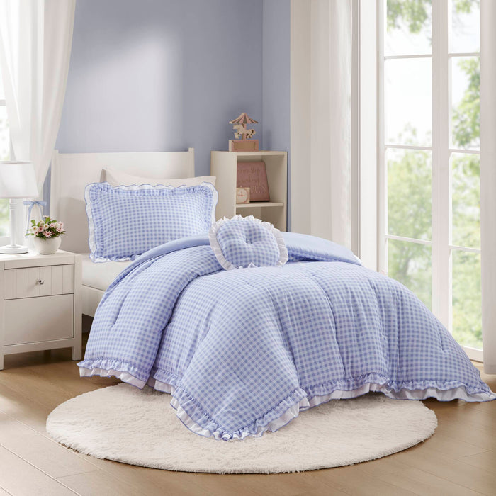 Rowena - Twin Comforter Set - Blue - Simple Home Plus