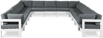 Nizuc - Outdoor Patio 13 Piece Modular Sectional With White Frame - Simple Home Plus