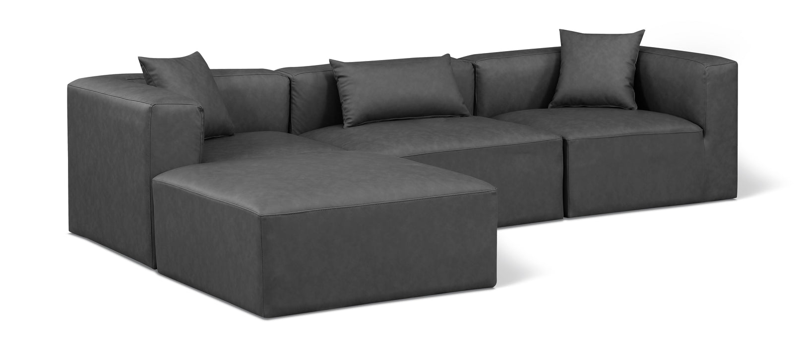 Cube - 4 Piece Modular Sectional With Chaise - Simple Home Plus
