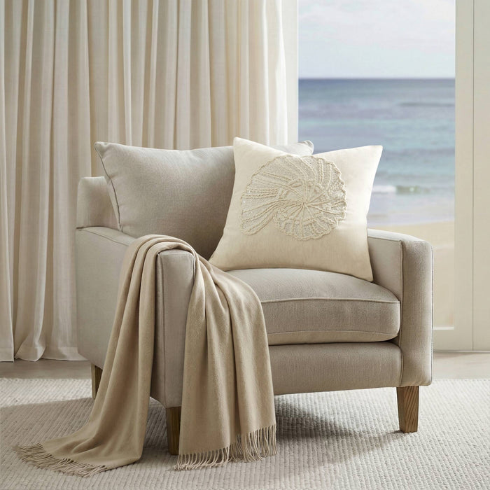 Luna Spiral Shell - Cotton Pillow Cover - Linen
