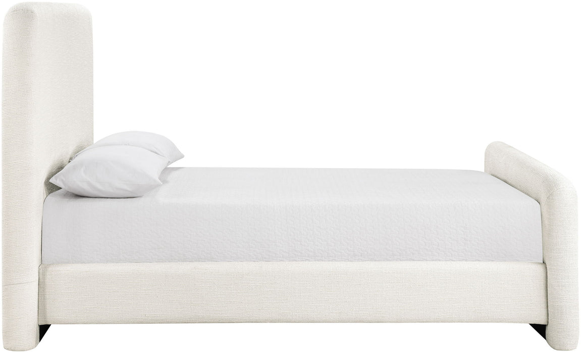 Fira - Linen Textured Fabric Upholstered Bed - Simple Home Plus