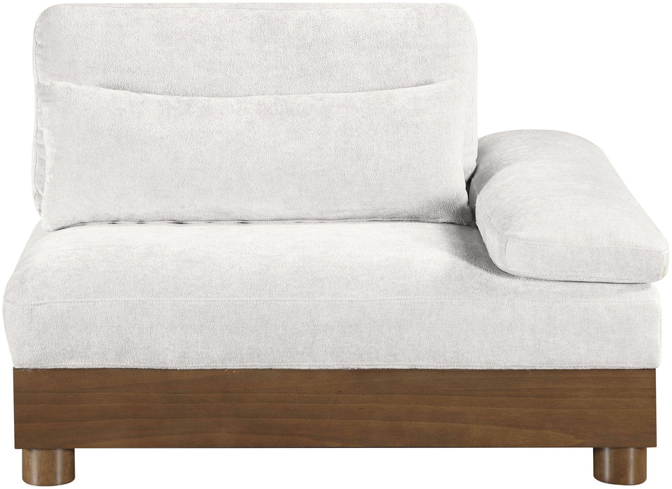 Turin - Chenille Fabric Upholstered Modular Arm Chair - Walnut Base - Simple Home Plus