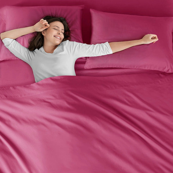 Microfiber - King All Season Wrinkle Free Sheet Set - Pink - Simple Home Plus