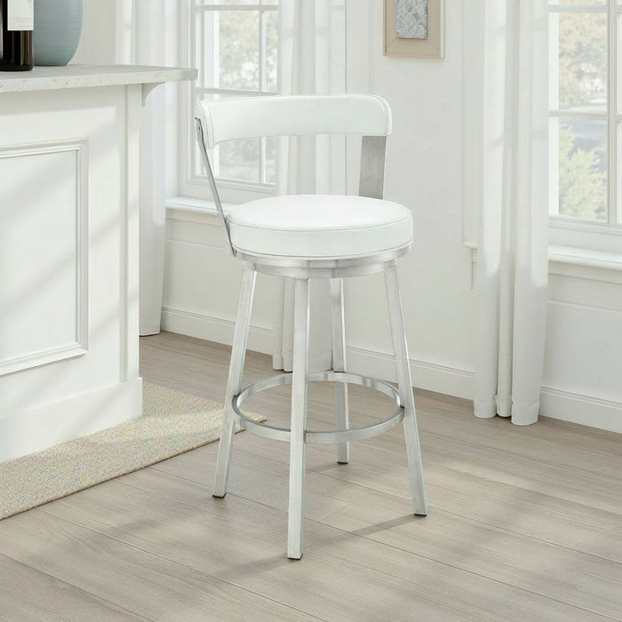 Bryant - Swivel Bar Stool With Silver Frame - Simple Home Plus