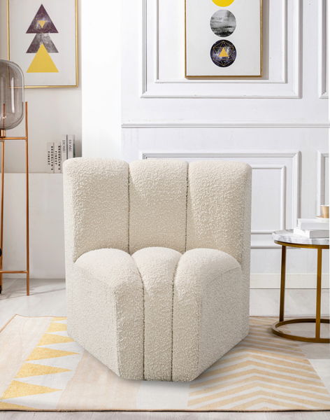 Arc - Boucle Fabric Curved Corner Chair