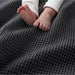 Waffle Weave - Full/Queen Cotton Blanket - Dark Gray - Simple Home Plus