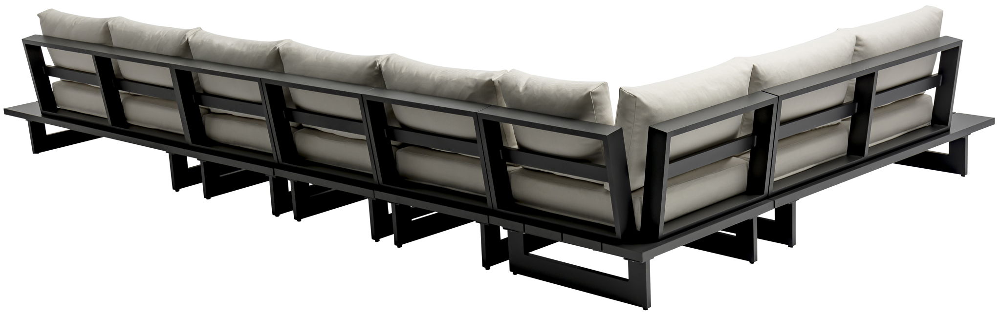 Maldives - 6 Piece Water Resistant Outdoor Patio Modular Sectional With Gray Base