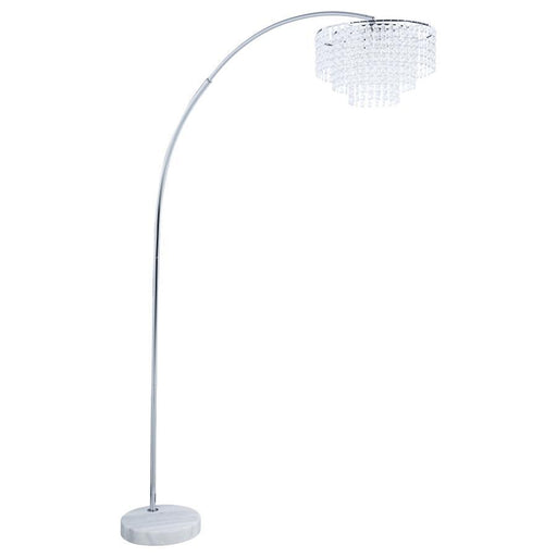 Shirley - Marble Base Floor Lamp - Chrome And Crystal - Simple Home Plus