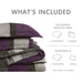 Boulder Stripe - Twin/Twin Long Pieced Comforter Set - Purple - Simple Home Plus