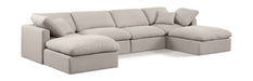Indulge - Linen 6 Piece Modular Double Chaise Sectional - Simple Home Plus