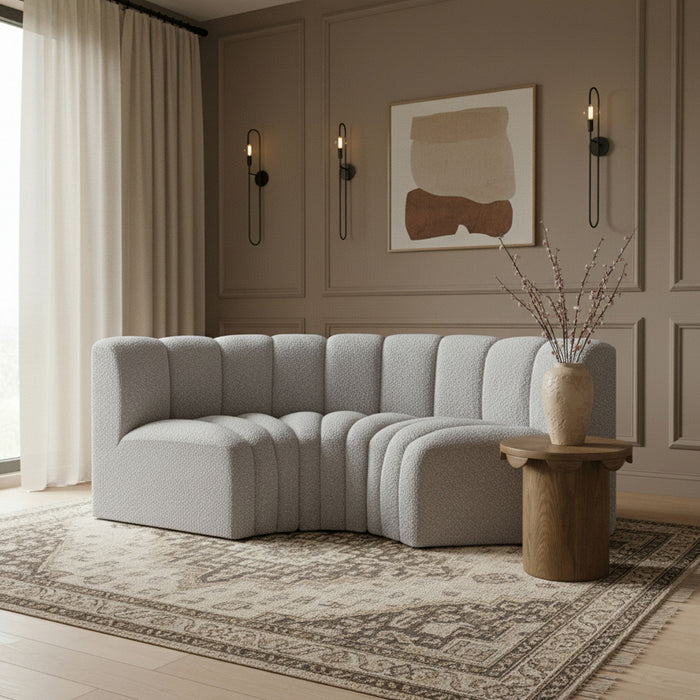 Arc - Boucle Fabric 3 Piece Modular U-Shaped Sofa - Simple Home Plus