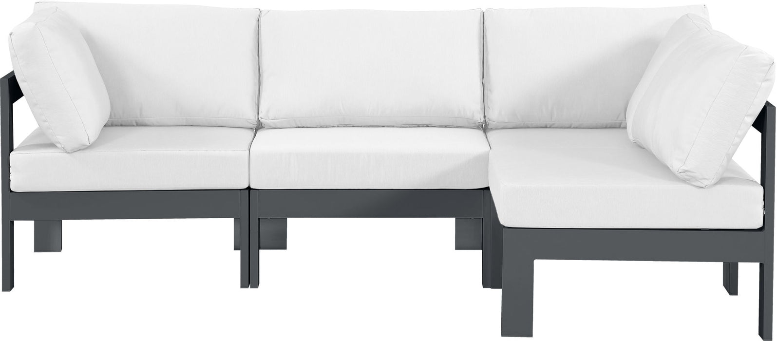 Nizuc - Outdoor Patio 4 Piece Modular Sectional With Gray Frame - Simple Home Plus