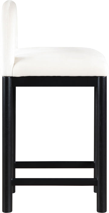 Conrad - Velvet Counter Stool With Black Legs - Simple Home Plus