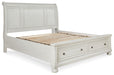 Robbinsdale - Cal King Rails with Roll Slats - Antique White - Simple Home Plus
