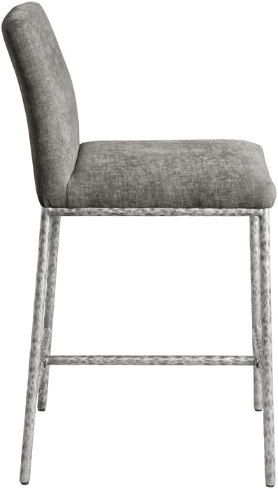 Reeves - Chenille Fabric Upholstered Counter Stool (Set of 2) - Silver Base - Simple Home Plus