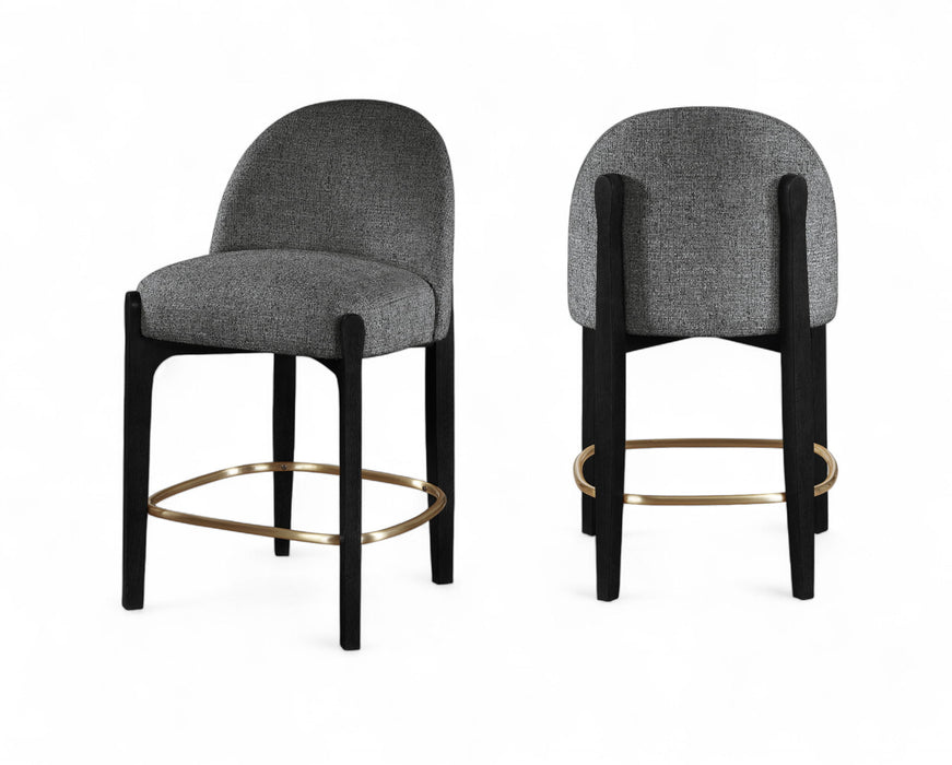 Torino - Counter Stool With Brushed Black Base - Simple Home Plus