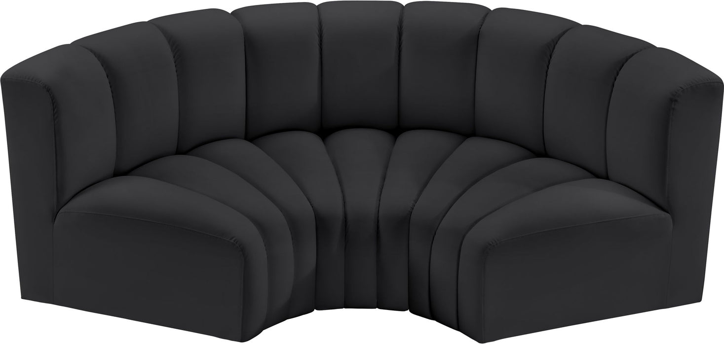 Arc - Faux Leather 3 Piece Modular U-Shaped Sofa