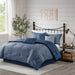 Walter - Queen 7 Piece Printed Comforter Set - Navy - Simple Home Plus