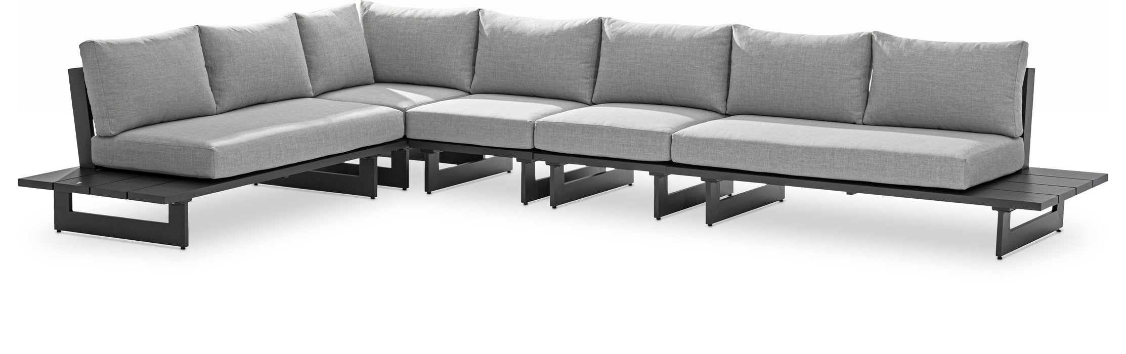 Maldives - 5 Piece Water Resistant Outdoor Patio Modular Sectional With Gray Base - Simple Home Plus
