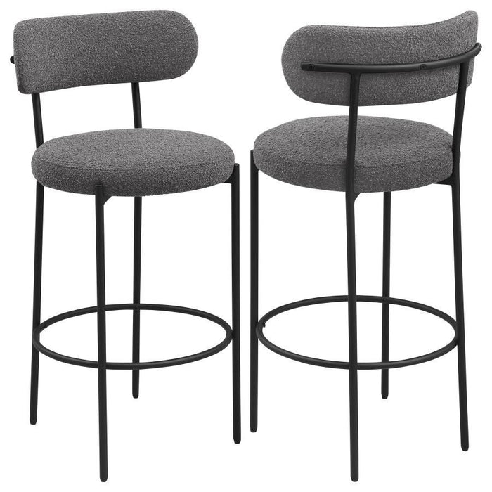 Viola - Boucle Upholstered Bar Stool (Set of 2) - Simple Home Plus