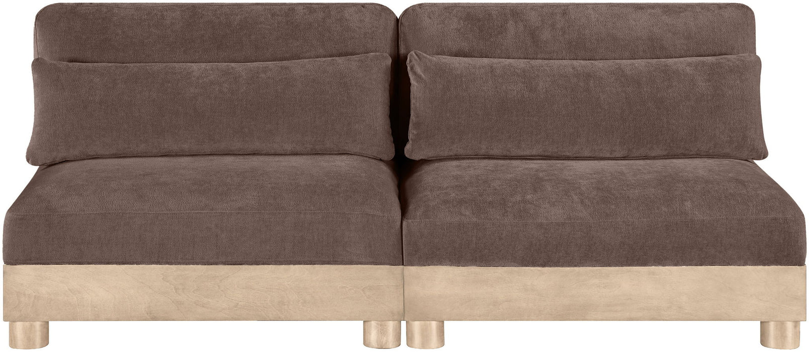 Turin - Chenille Fabric Upholstered Modular Sectional - Brown - Simple Home Plus