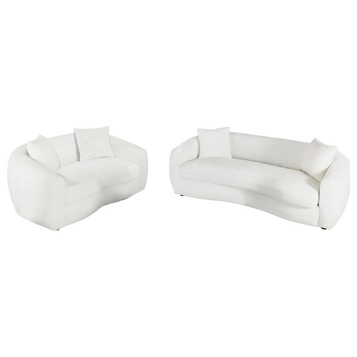 Isabella - Faux Sheepskin Upholstered Sofa Set - Simple Home Plus