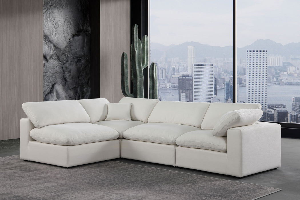 Comfy - 4 Piece Linen Fabric Modular Armless Sectional - Simple Home Plus