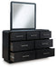 Rowanbeck - Black - Dresser And Mirror - Simple Home Plus