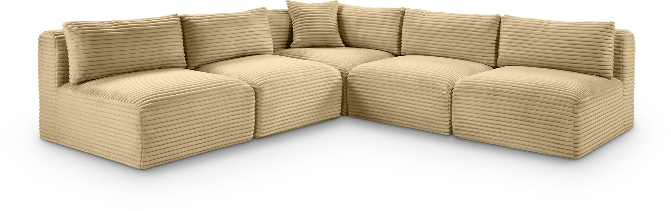 Shaggy - 5 Piece Modular Corner Armless Sectional - Simple Home Plus