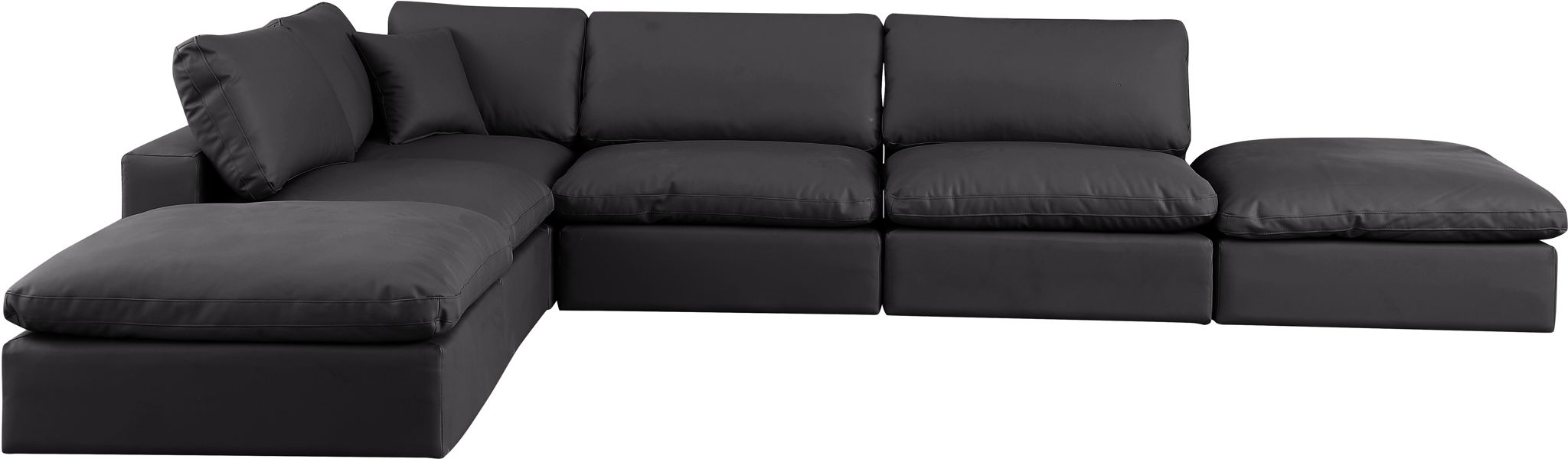 Comfy - 6 Piece Faux Leather Modular Sectional - Simple Home Plus