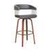 Topanga - Swivel Walnut Wood Stool - Simple Home Plus